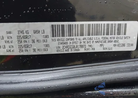 2018 Dodge Grand Caravan Sxt from USA, damaged, VIN 2C4RDGCG8JR178873